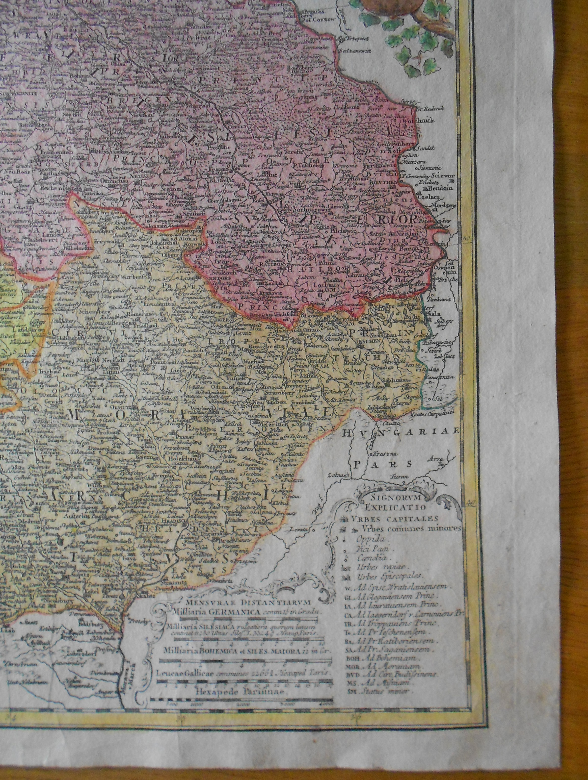 Mapa Čech, Moravy, Slezka, Lužice 1748