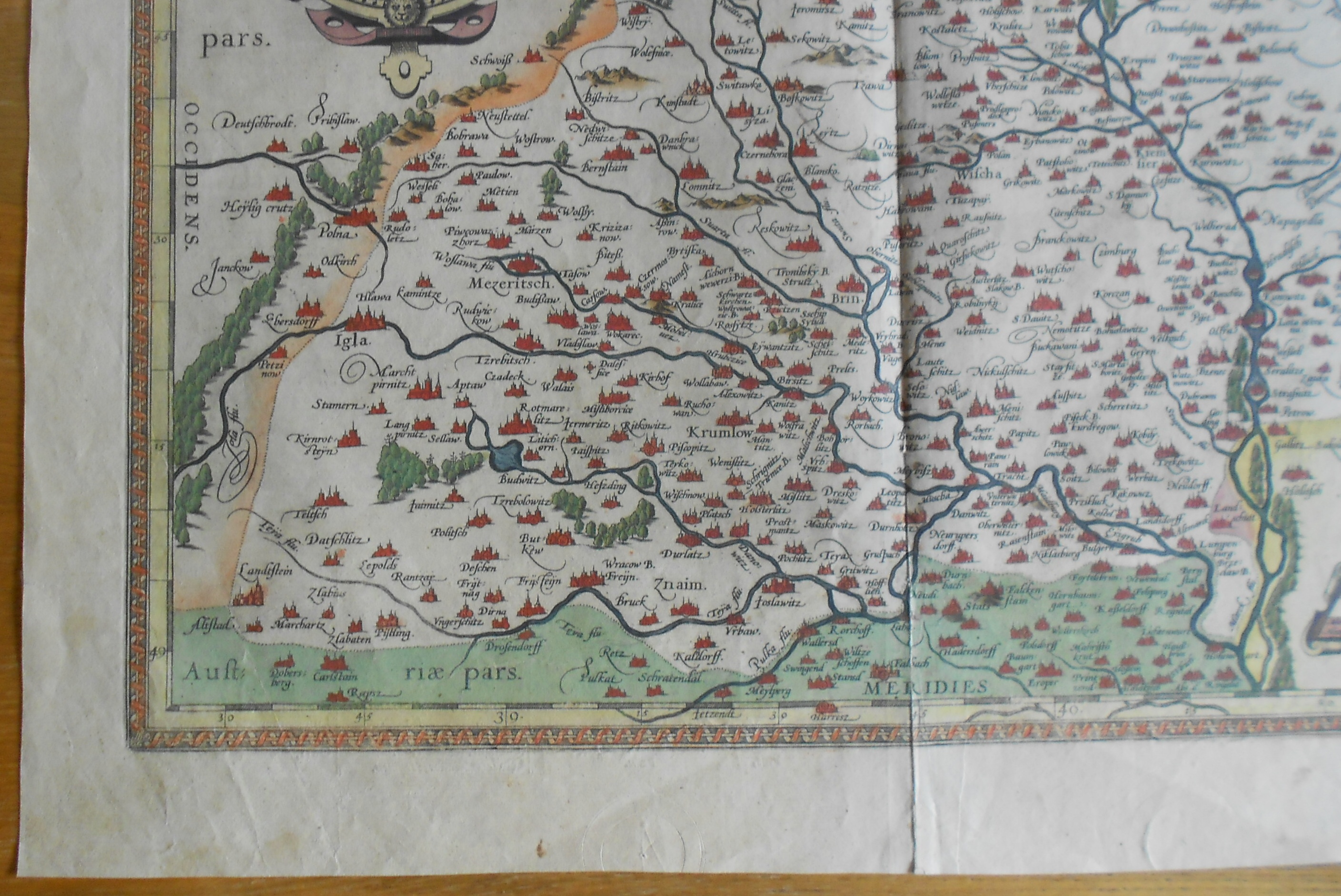 A. Ortelius: mapa Moravy 1612